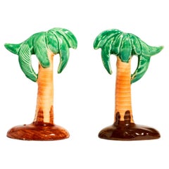 Ceramic Palm Tree Salt and Pepper Shakers
