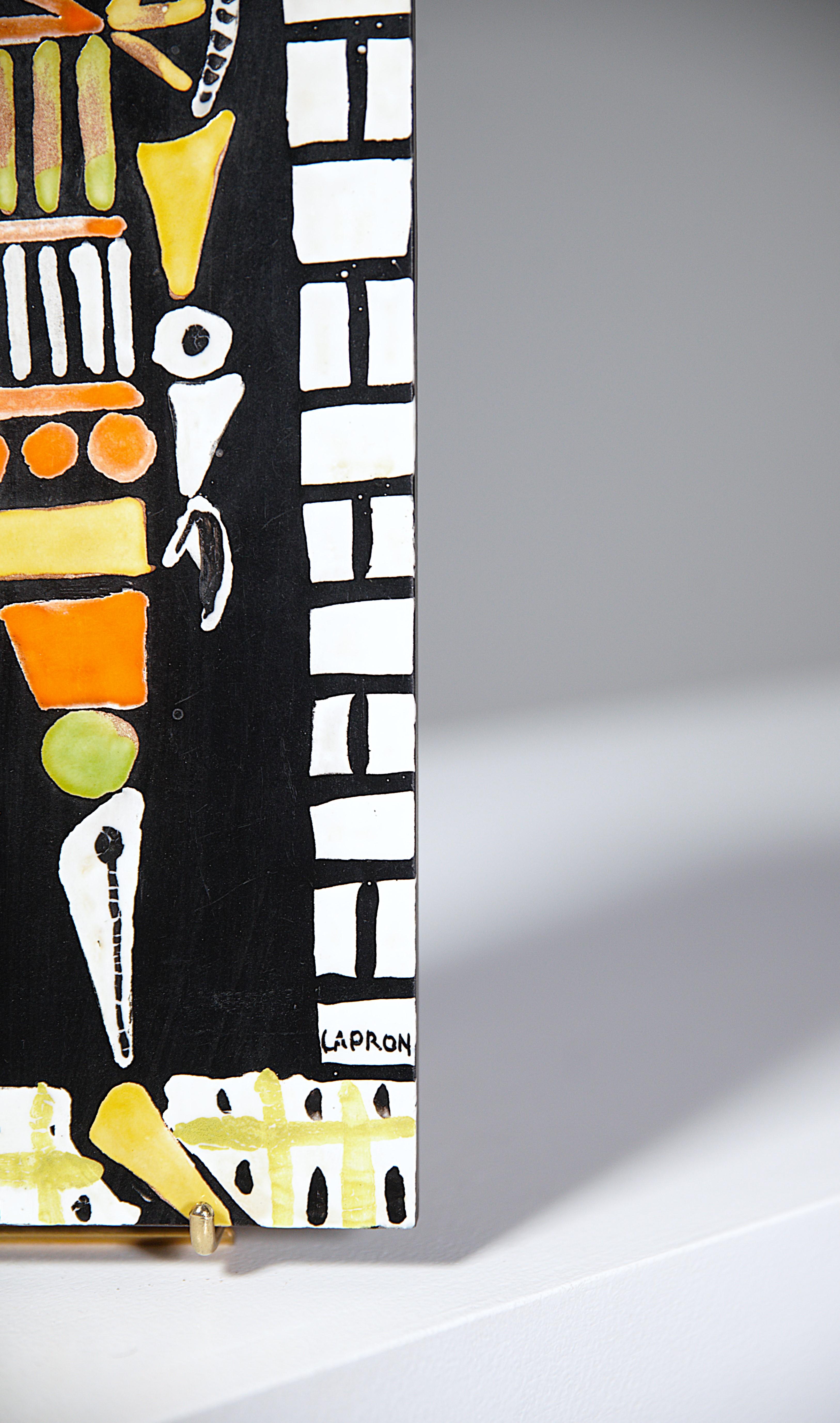 Enameled Ceramic Panel by Roger Capron Vallauris France 1960s For Sale