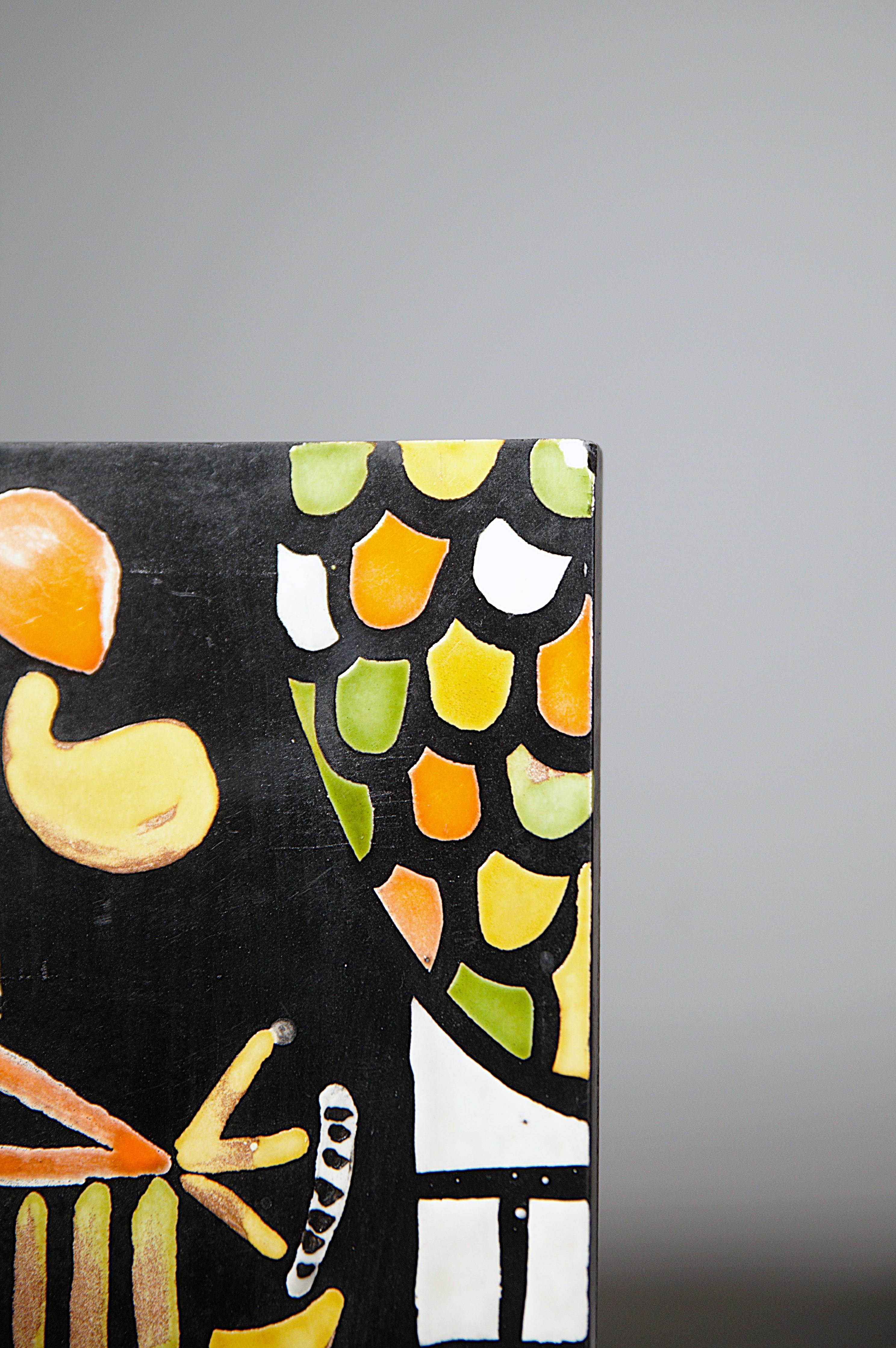 Ceramic Panel by Roger Capron Vallauris France 1960s In Good Condition For Sale In HYÈRES, FR