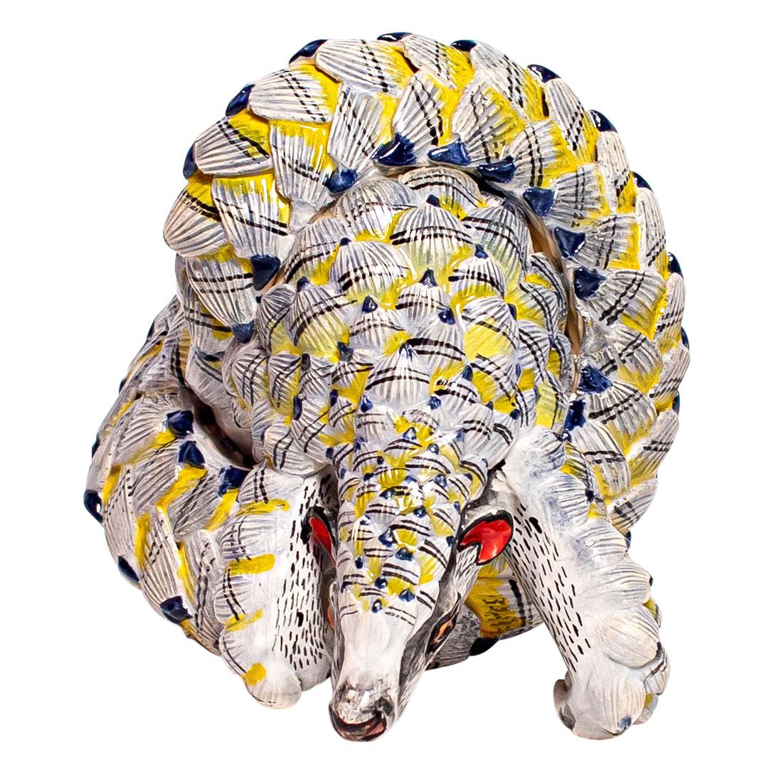 Modern Ceramic  Pangolin Sculpture , hand made in South Africa For Sale