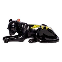 Ceramic  Panther Sculpture , hand made in South Africa