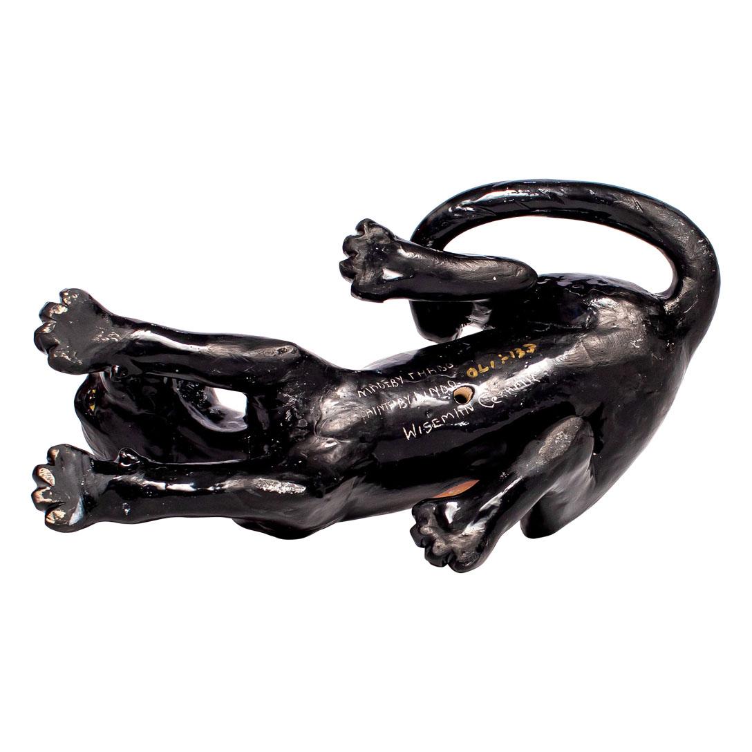 Ceramic  Panther Sculpture , hand made in South Africa In Excellent Condition For Sale In North Miami, FL