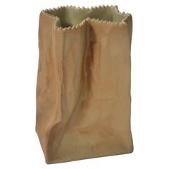 Vintage Ceramic Paper Bag Vase Designed by Tapio Wirkkala for Rosenthal, Germany, 1970s