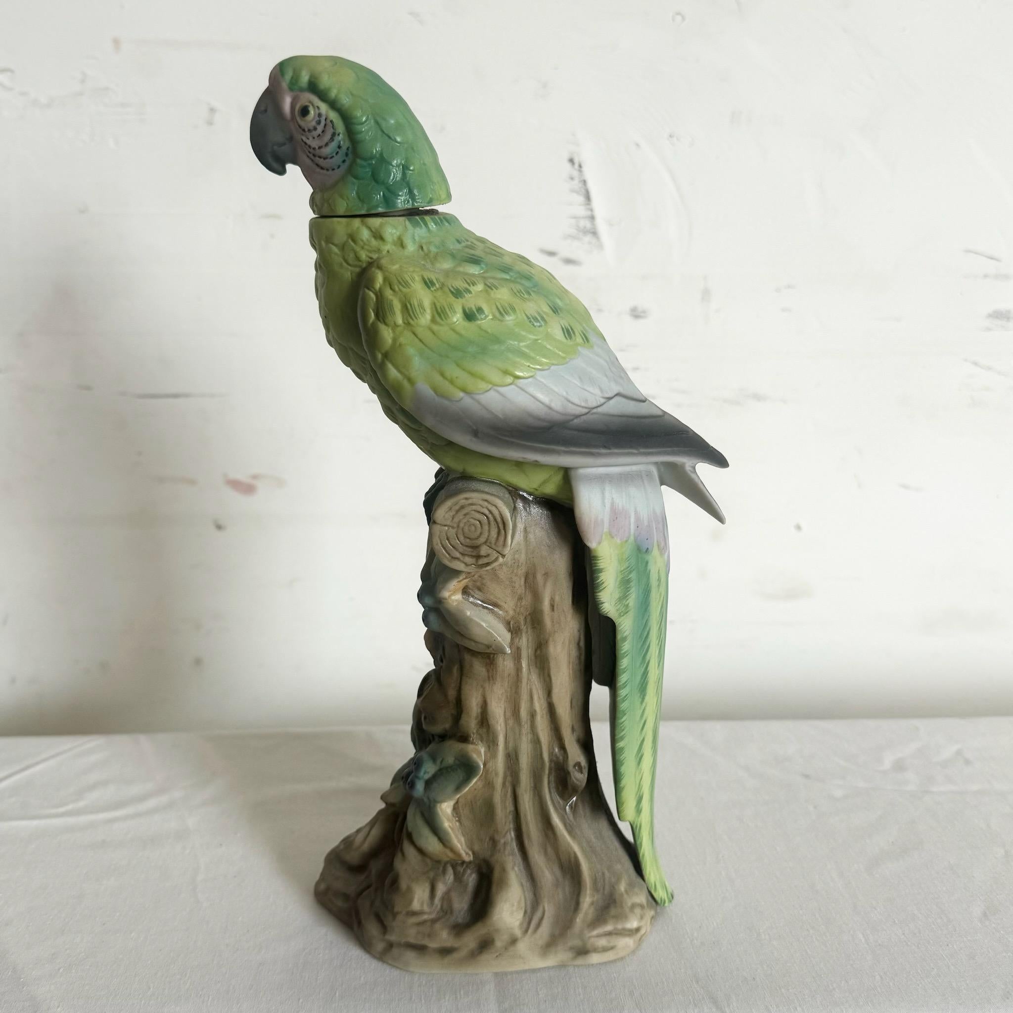 Late 20th Century Ceramic Parrot Decmtor/Bottle by Arnart Imports Banfi Productions