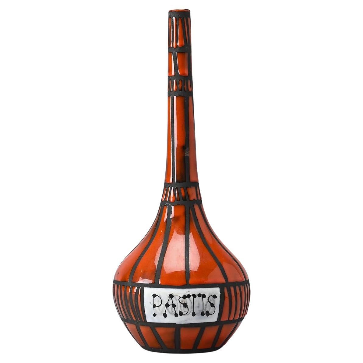 Botella de cerámica "Pastis" de Roger Capron, Francia, hacia 1955. en venta
