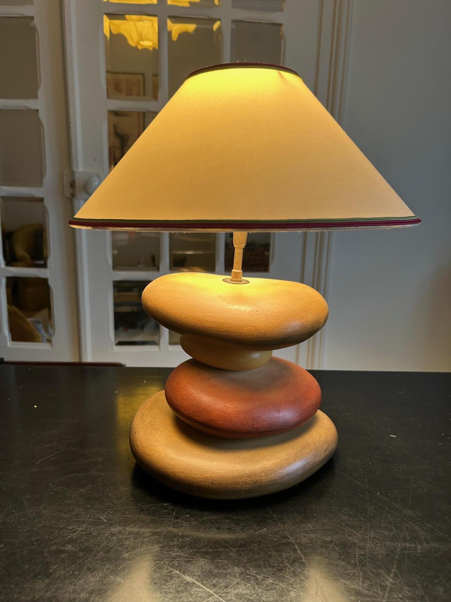 keramische kieselsteinlampe von François Châtain  (Moderne) im Angebot