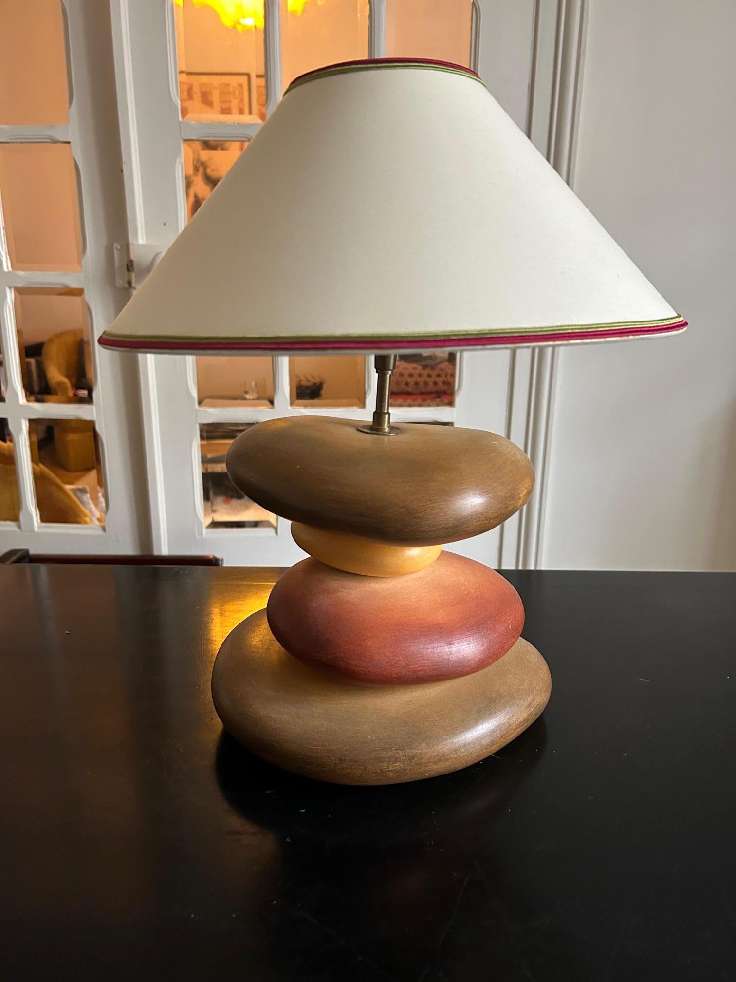 Modern ceramic pebble lamp by François Châtain  For Sale