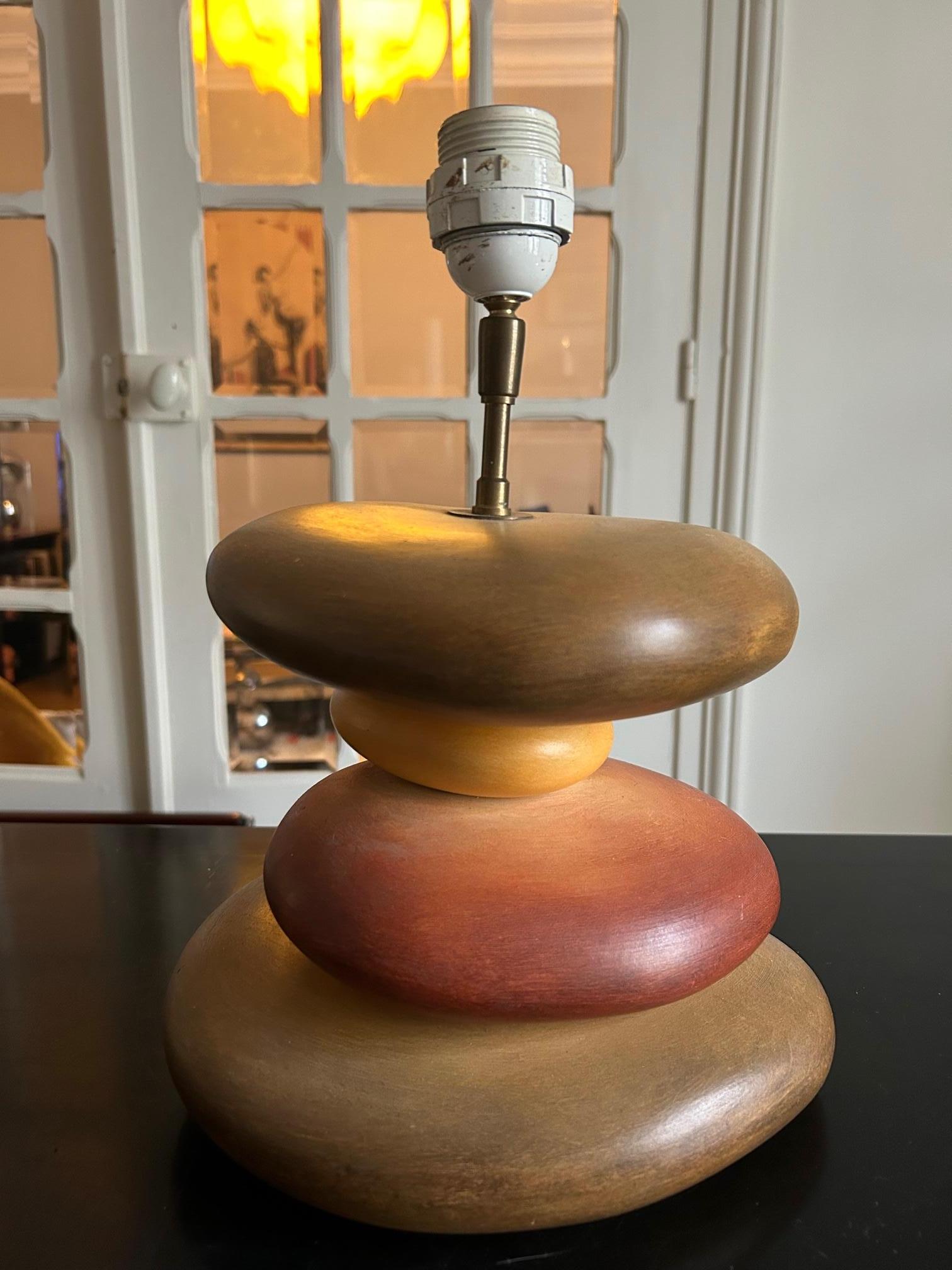 keramische kieselsteinlampe von François Châtain  im Zustand „Gut“ im Angebot in Brooklyn, NY