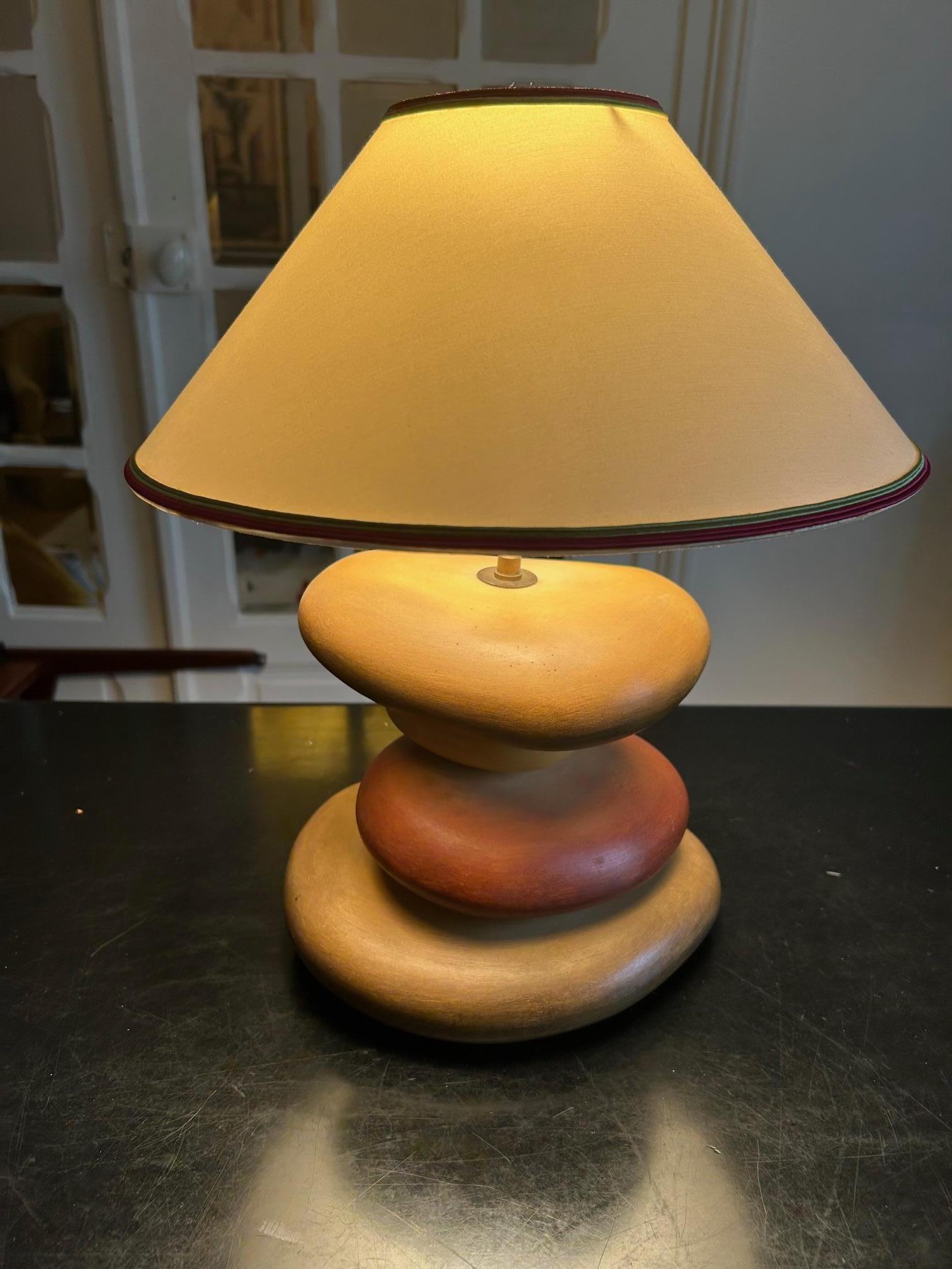 Ceramic ceramic pebble lamp by François Châtain  For Sale