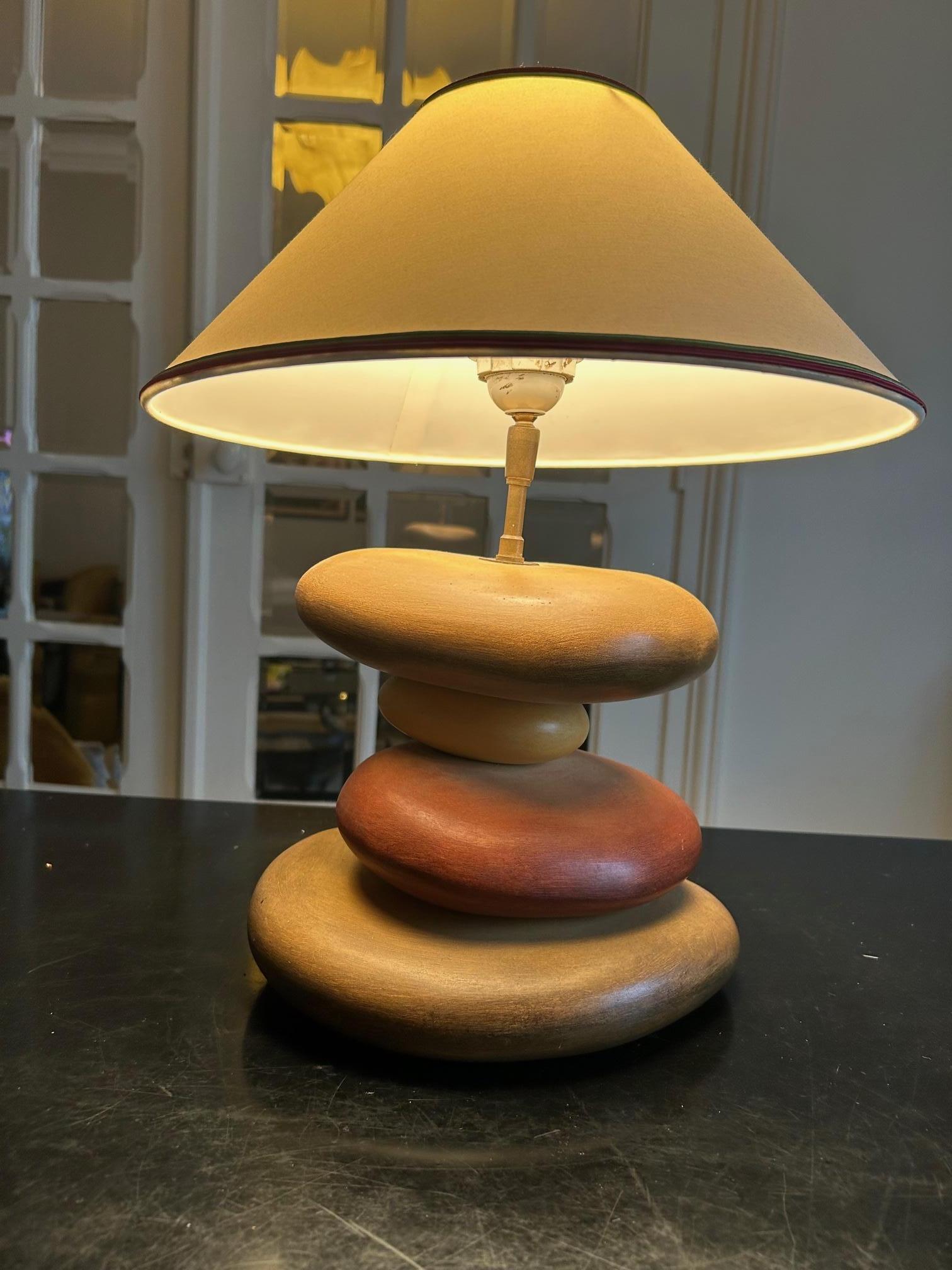 keramische kieselsteinlampe von François Châtain  im Angebot 2