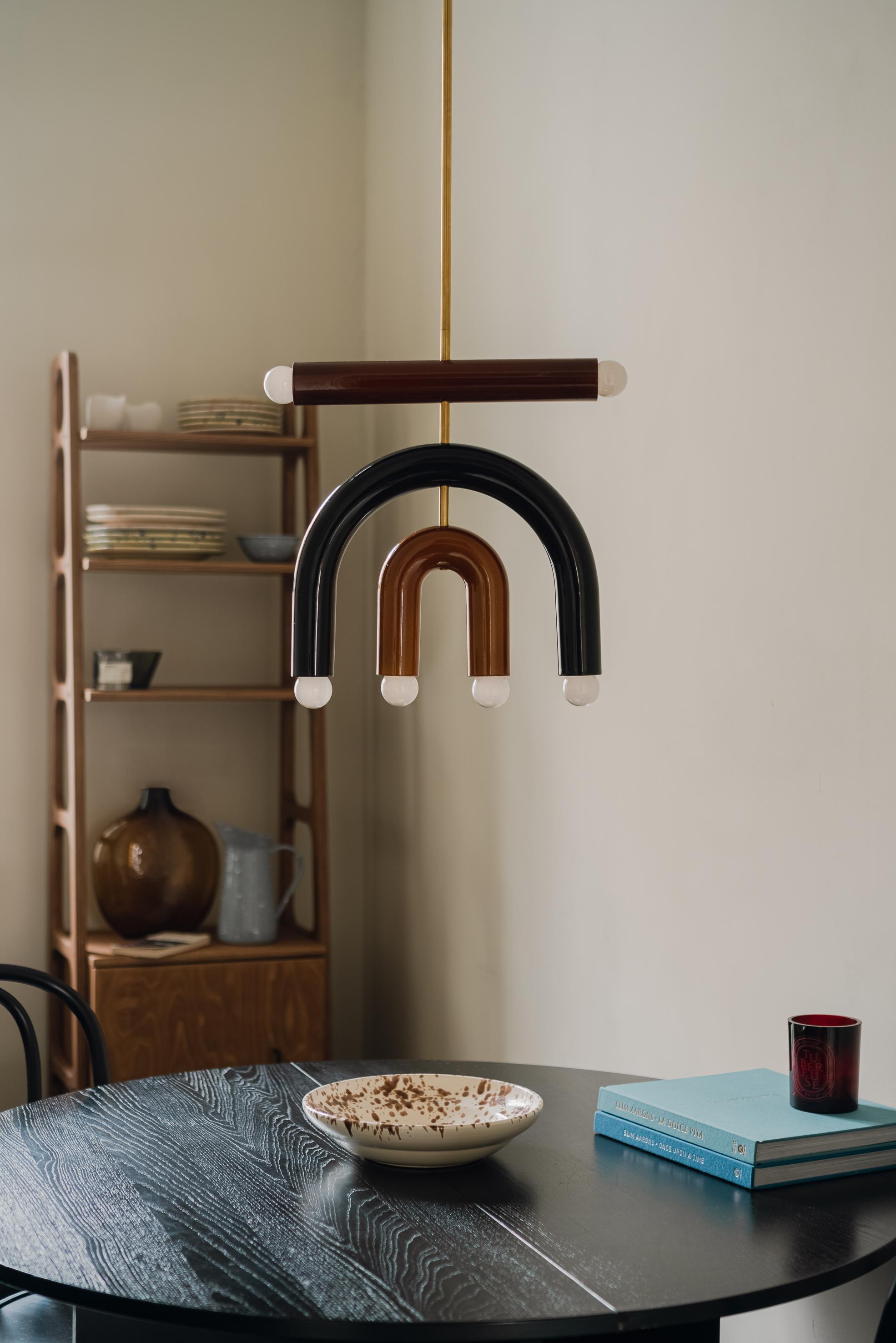Ottone Lampada a pedale in ceramica TRN D1 finitura argento di Pani Jurek in vendita