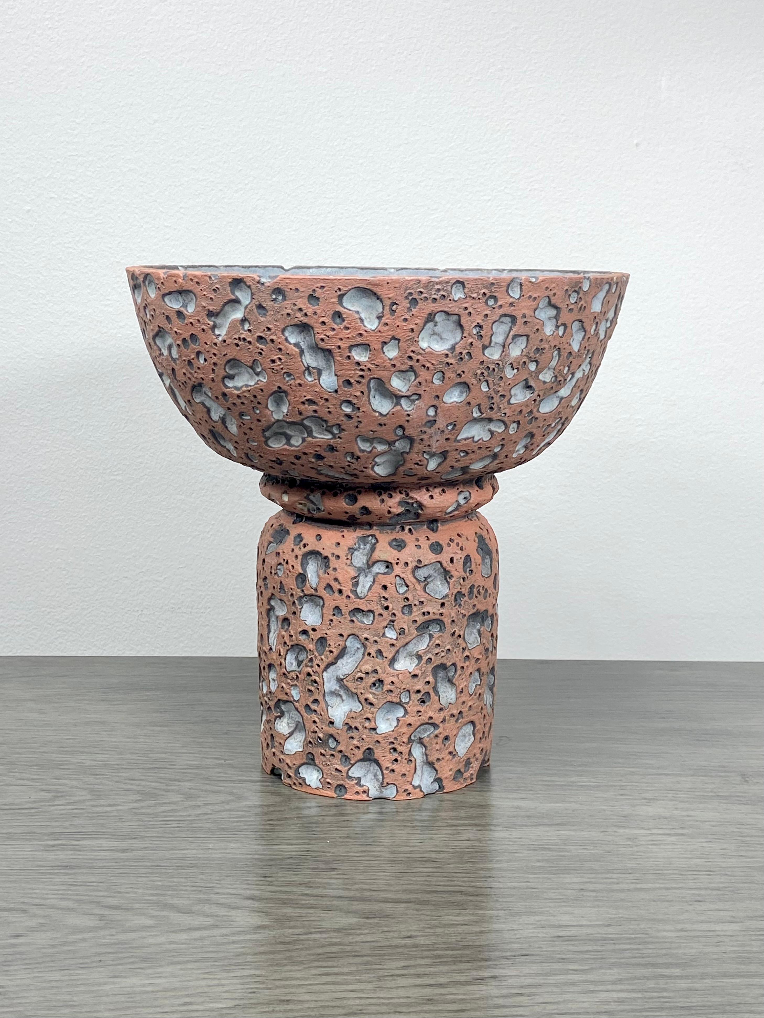Ceramic Pedestal Bowl by LGS Studio In New Condition For Sale In Norwalk, CT