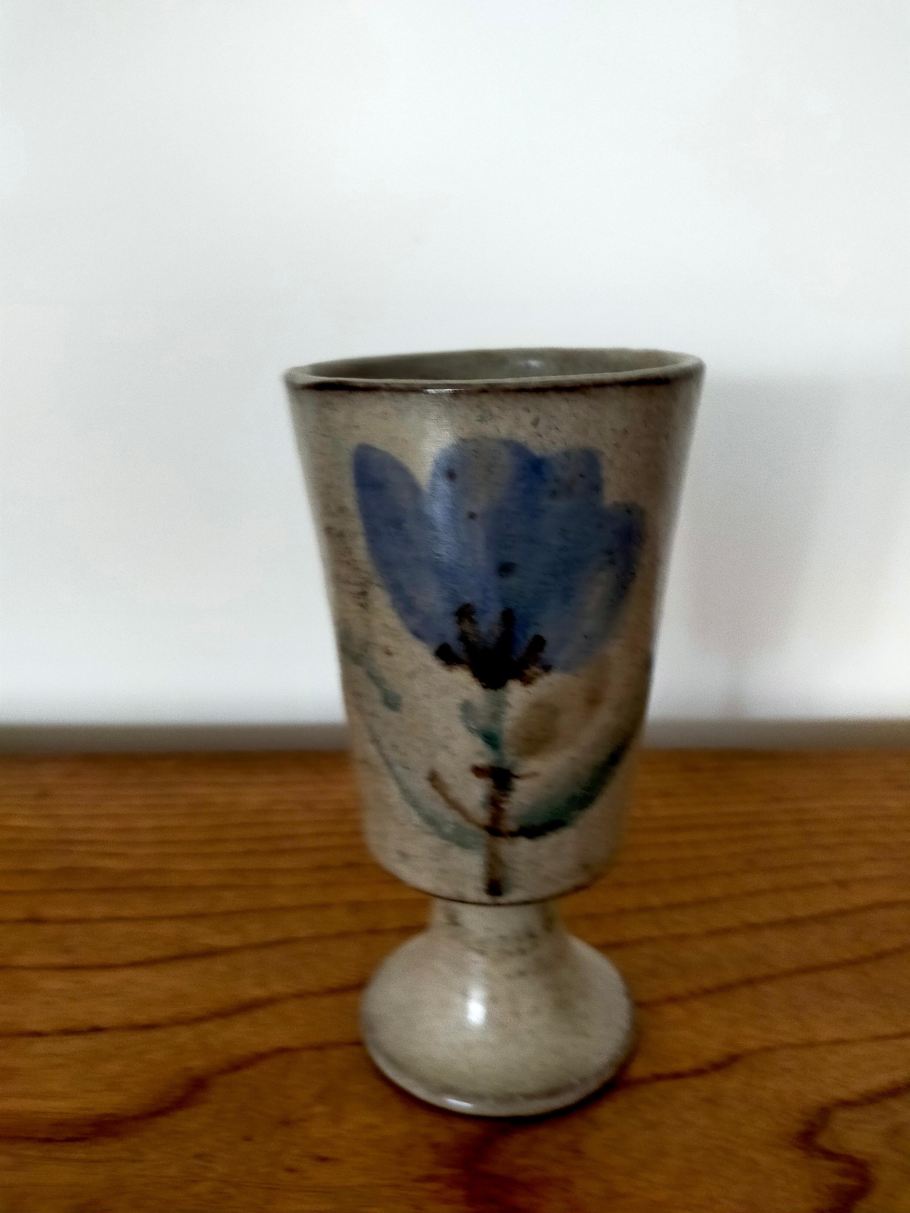 Mid-Century Modern Ceramic Pedestal Vase by Gustave Reynaud Le Murier For Sale