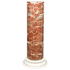 Vintage Ceramic Pedestal with Rouge Marble Effect Finish, Late 20th Century Plant Stand