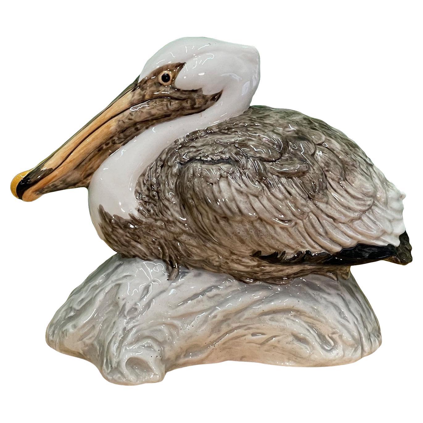 Ceramic Pelican Figurine For Sale