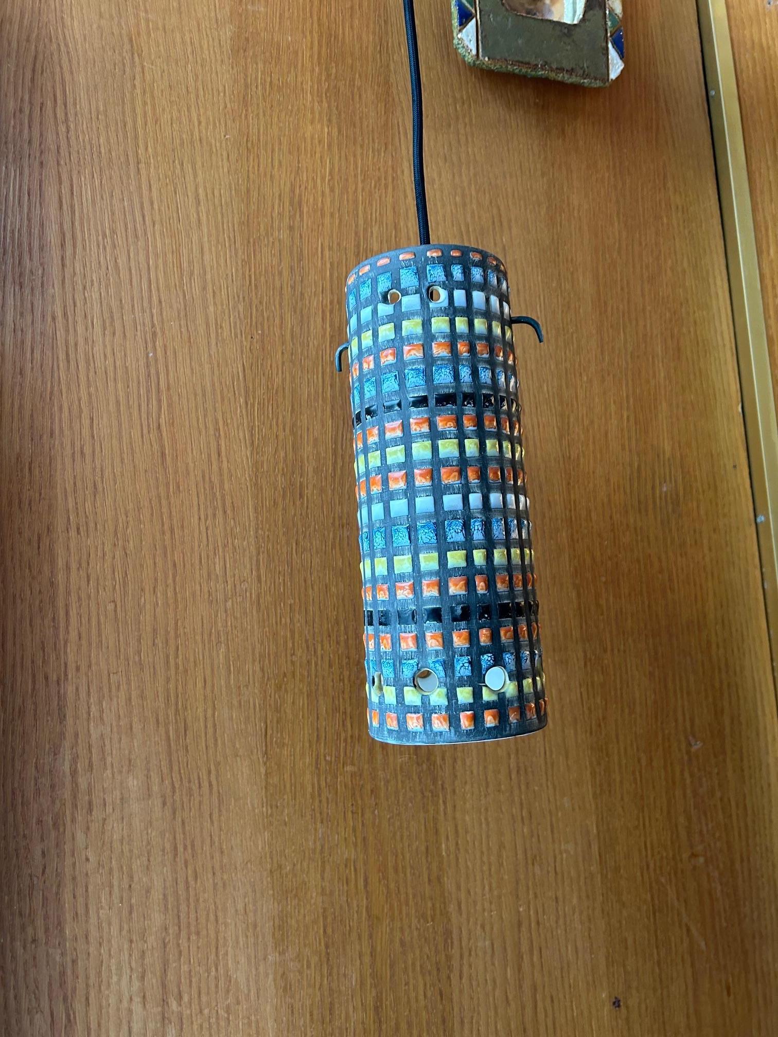 Modern Ceramic pendant by Roger Capron, France, 1960's For Sale