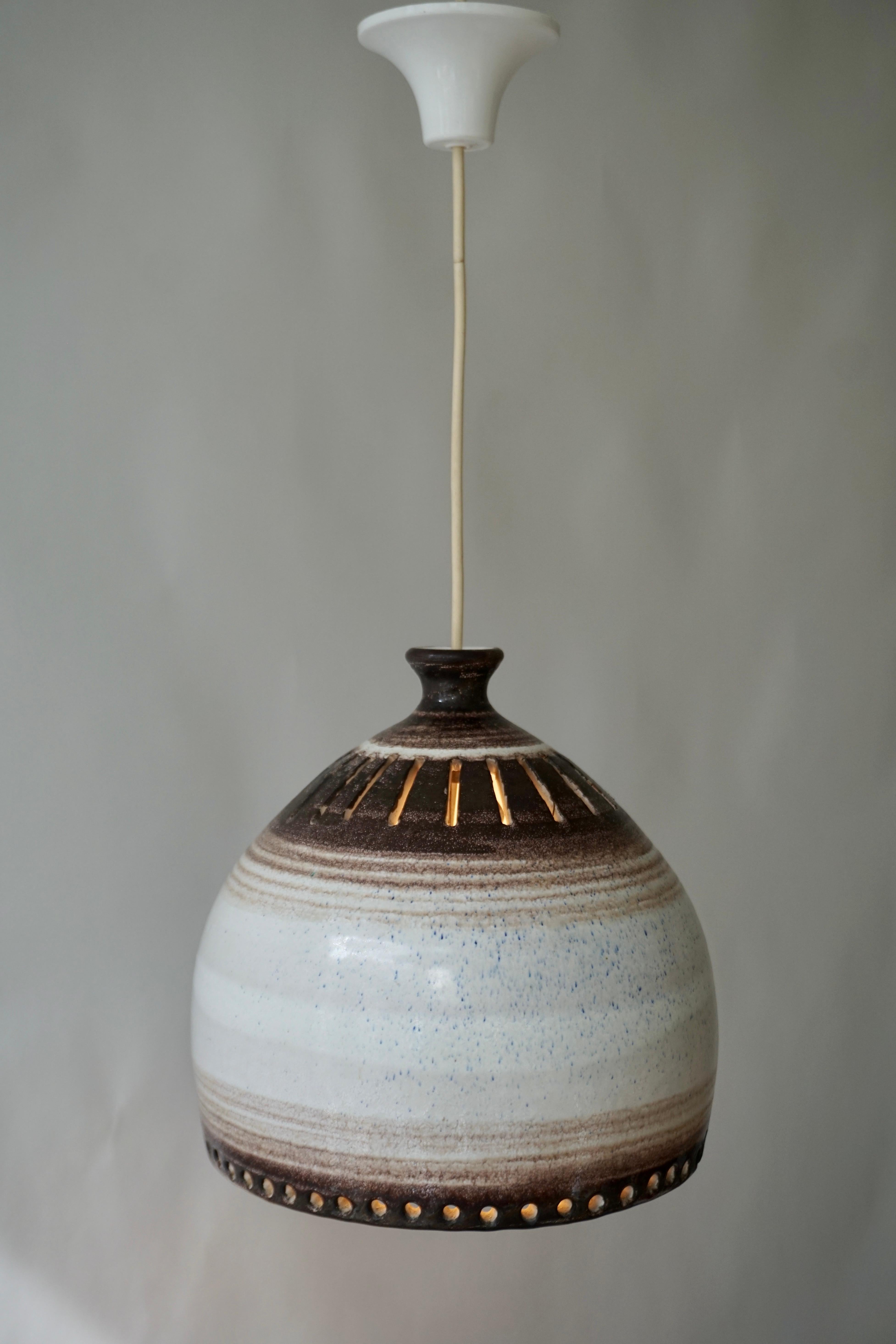 Ceramic Pendant Lamp by Georges Pelletier, 1960s In Good Condition For Sale In Antwerp, BE