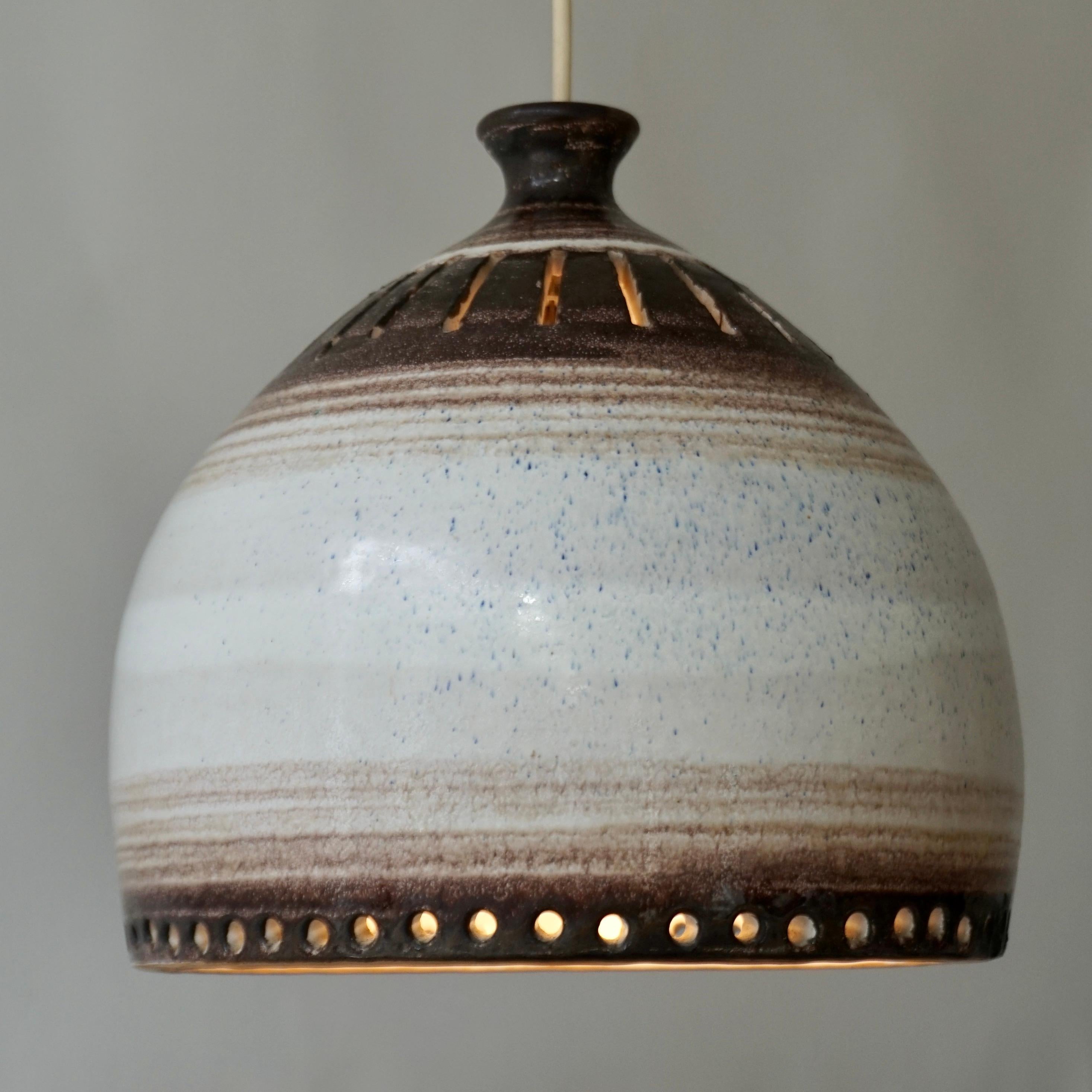 20th Century Ceramic Pendant Lamp by Georges Pelletier, 1960s For Sale