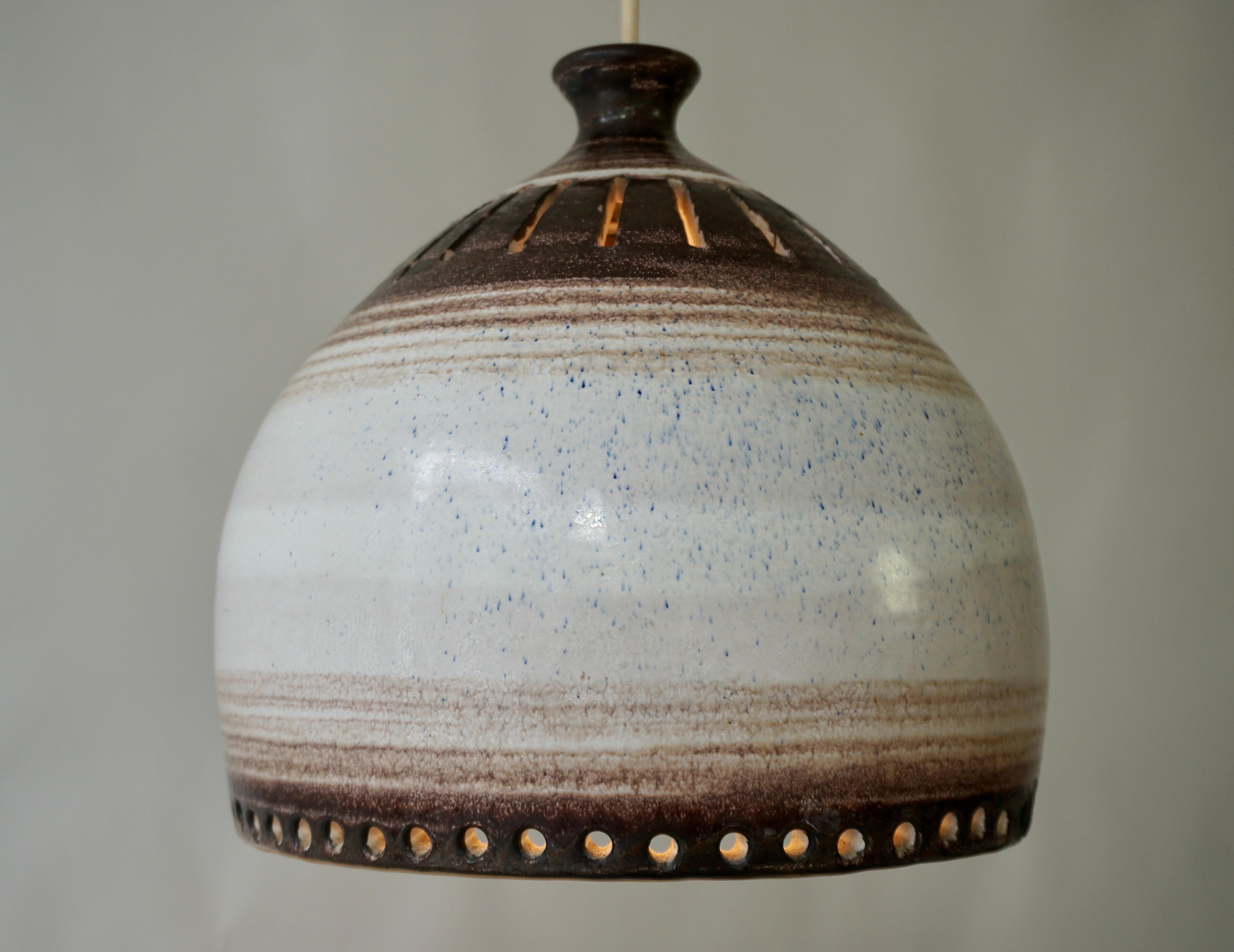 Ceramic Pendant Lamp by Georges Pelletier, 1960s For Sale 1