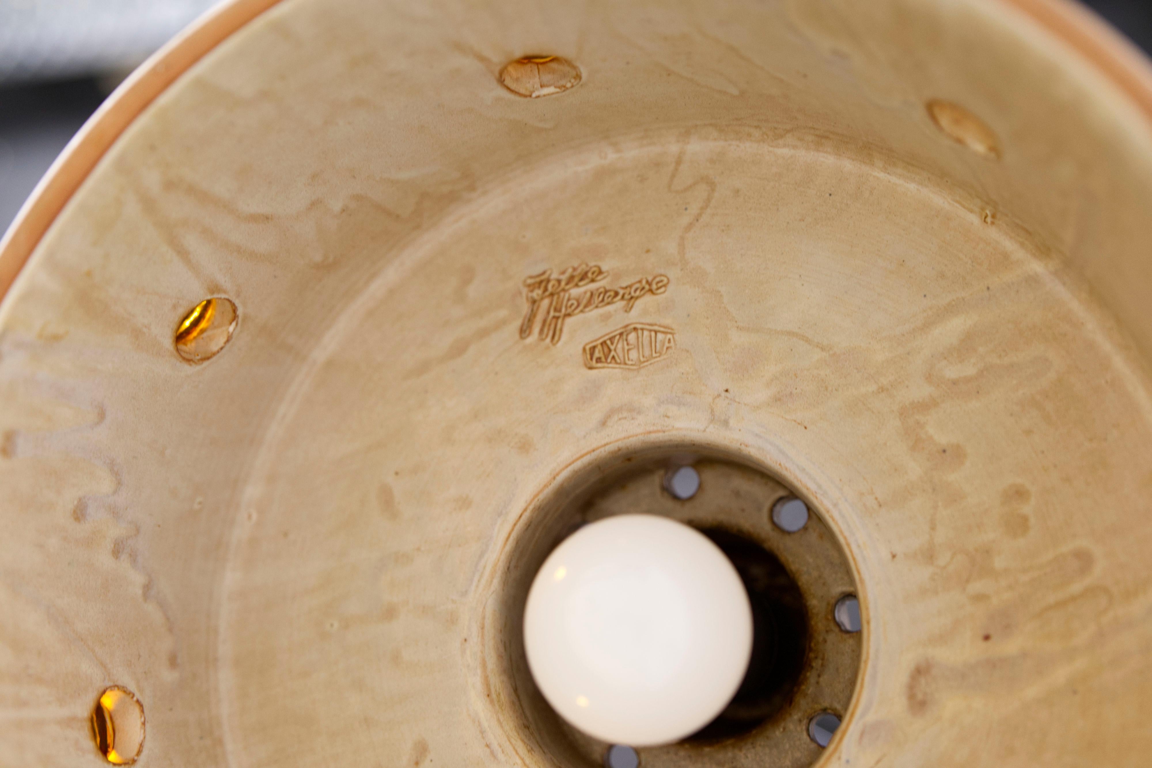 Lampada a sospensione in ceramica di Jette Hellerøe per Axella Stoneware, Danimarca anni '70 in vendita 5