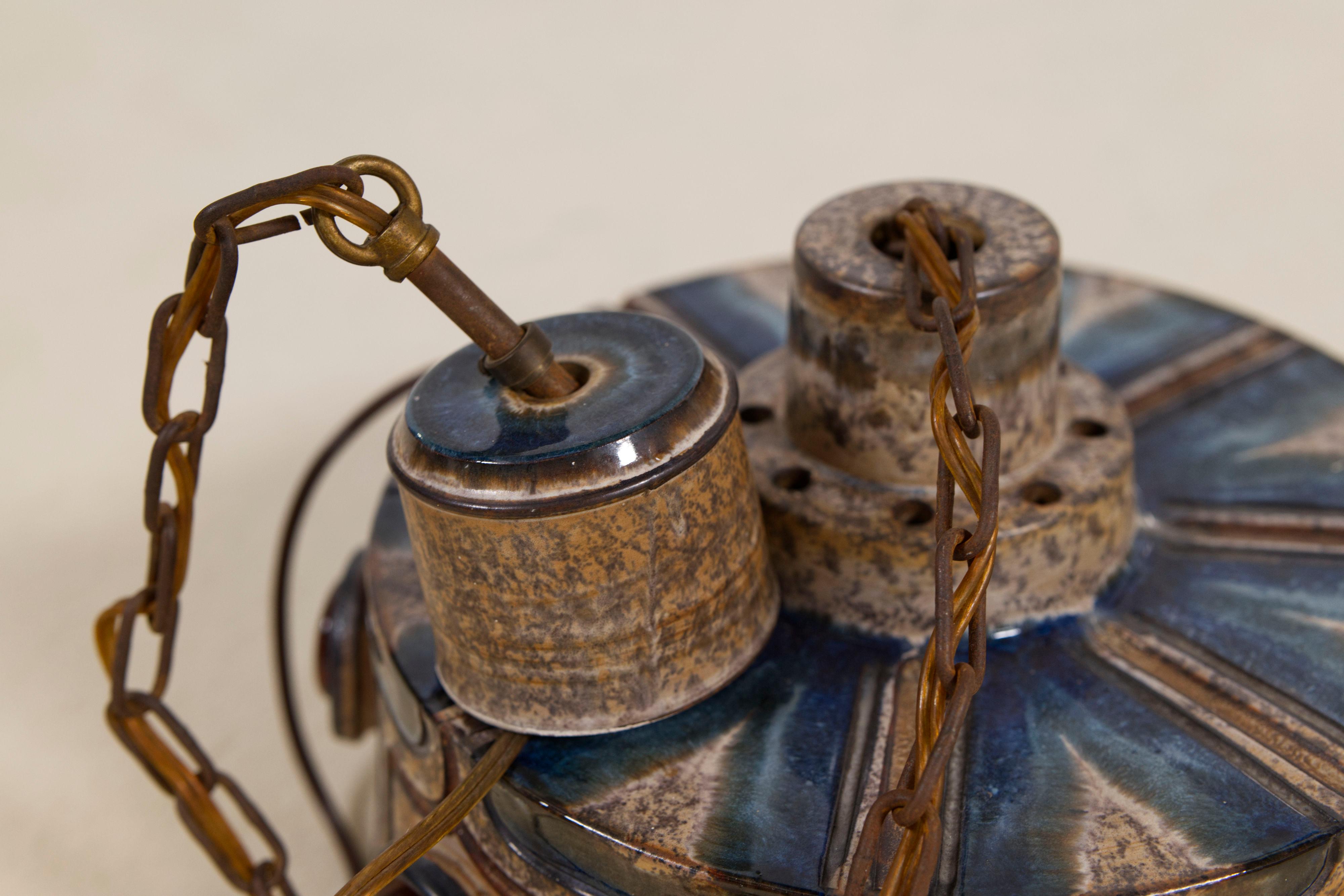 Lampada a sospensione in ceramica di Jette Hellerøe per Axella Stoneware, Danimarca anni '70 in vendita 11