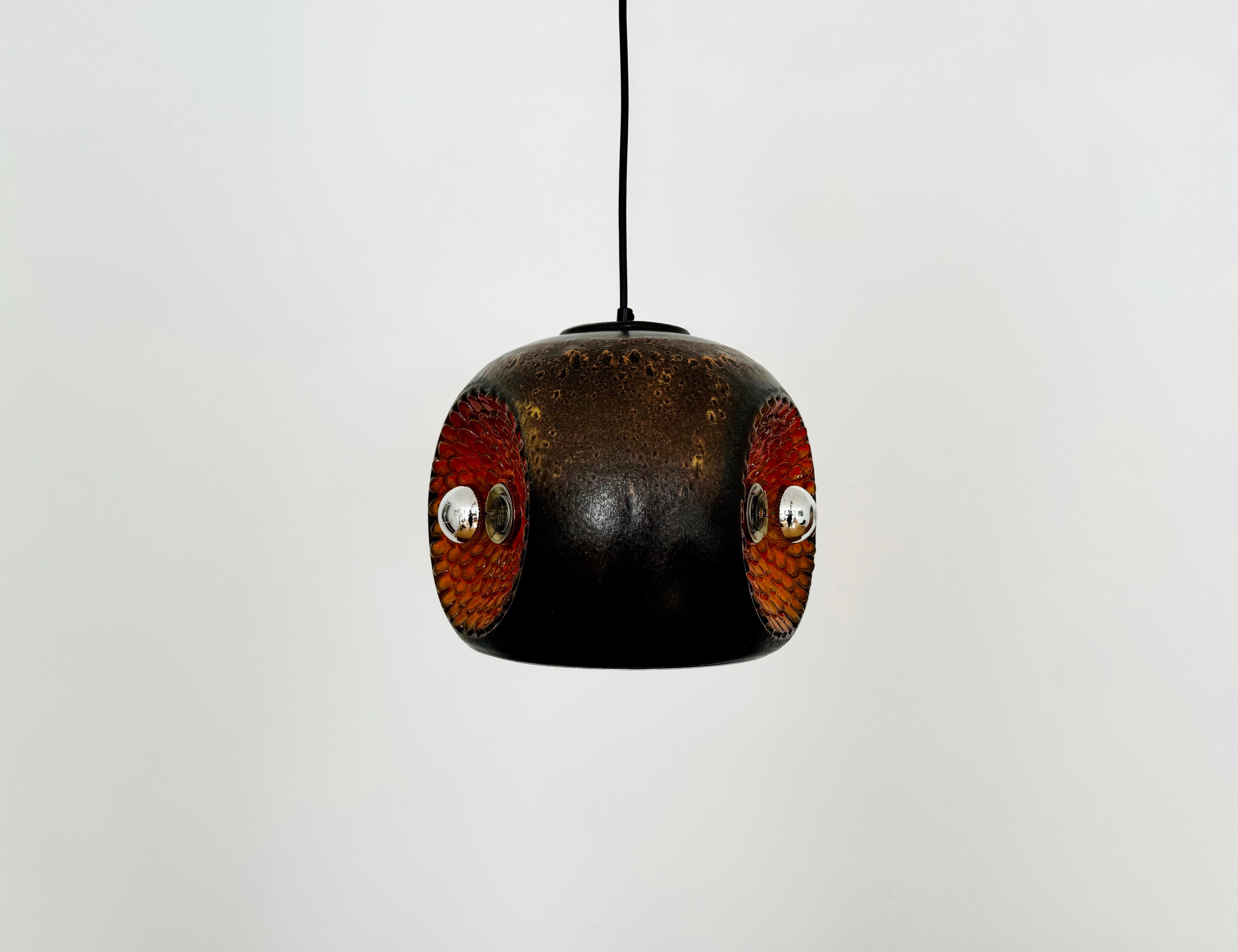 Mid-Century moderno Lampada a sospensione in ceramica in vendita