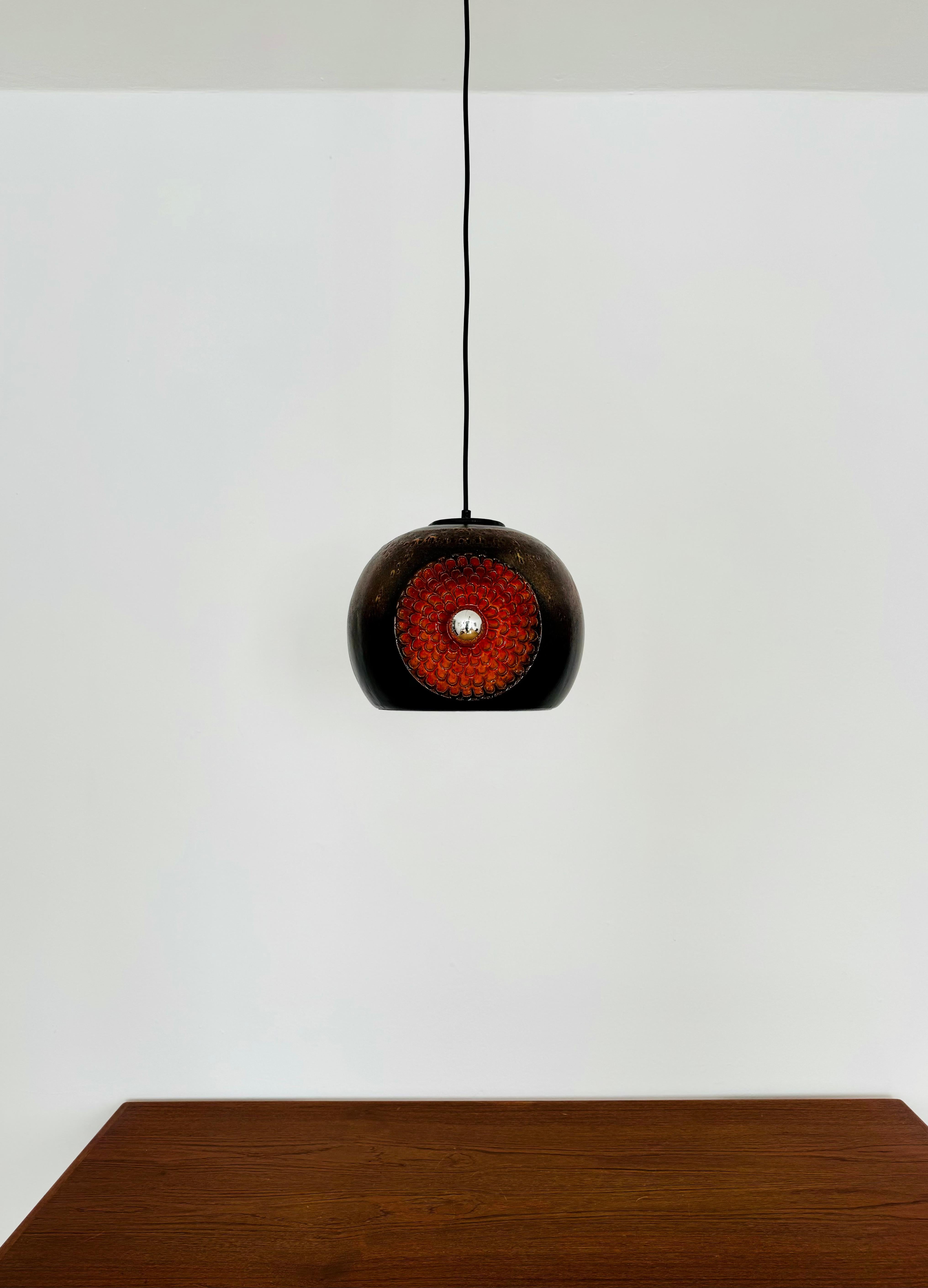Metà XX secolo Lampada a sospensione in ceramica in vendita