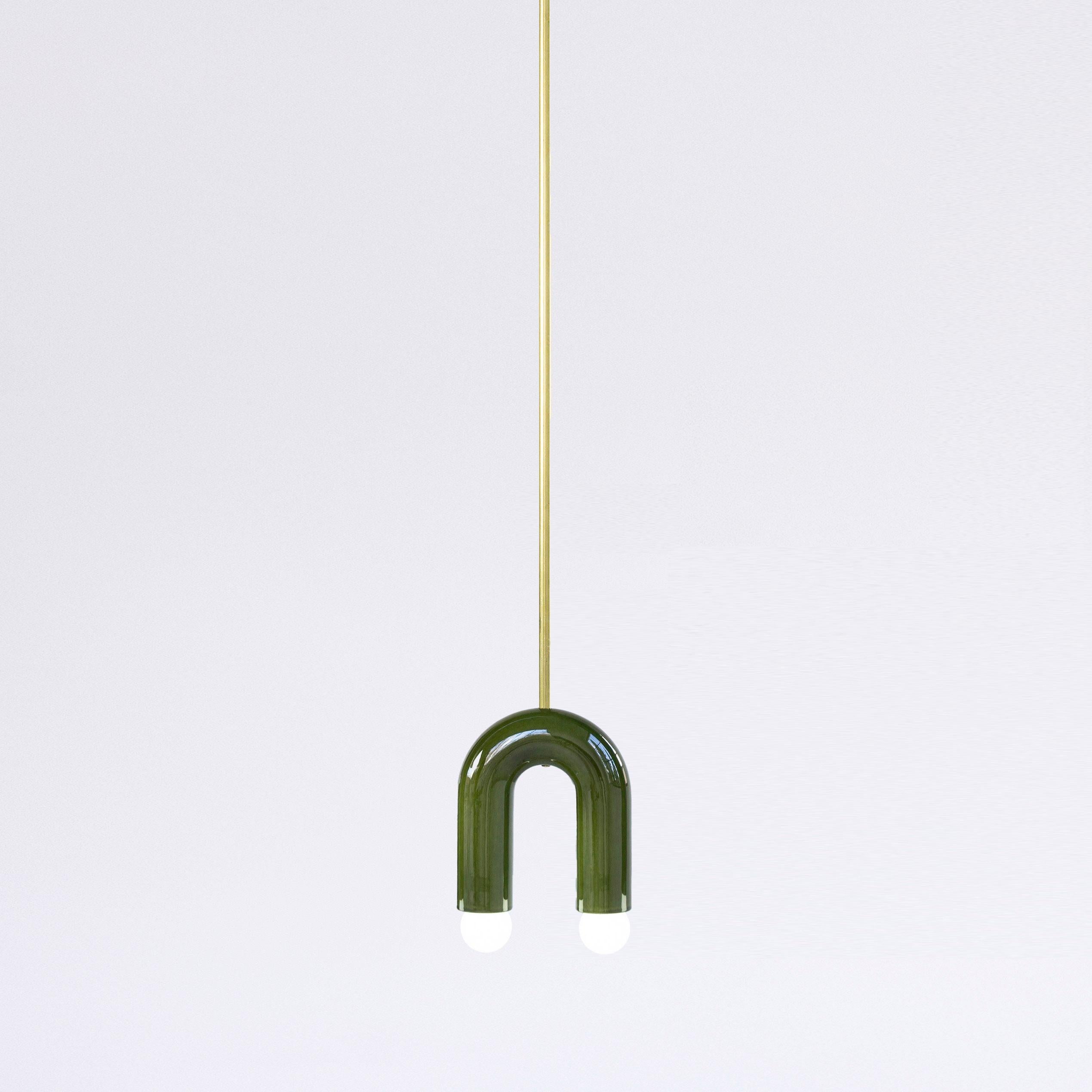 Ottone Lampada a sospensione in ceramica TRN A1 PINK di Pani Jurek in vendita
