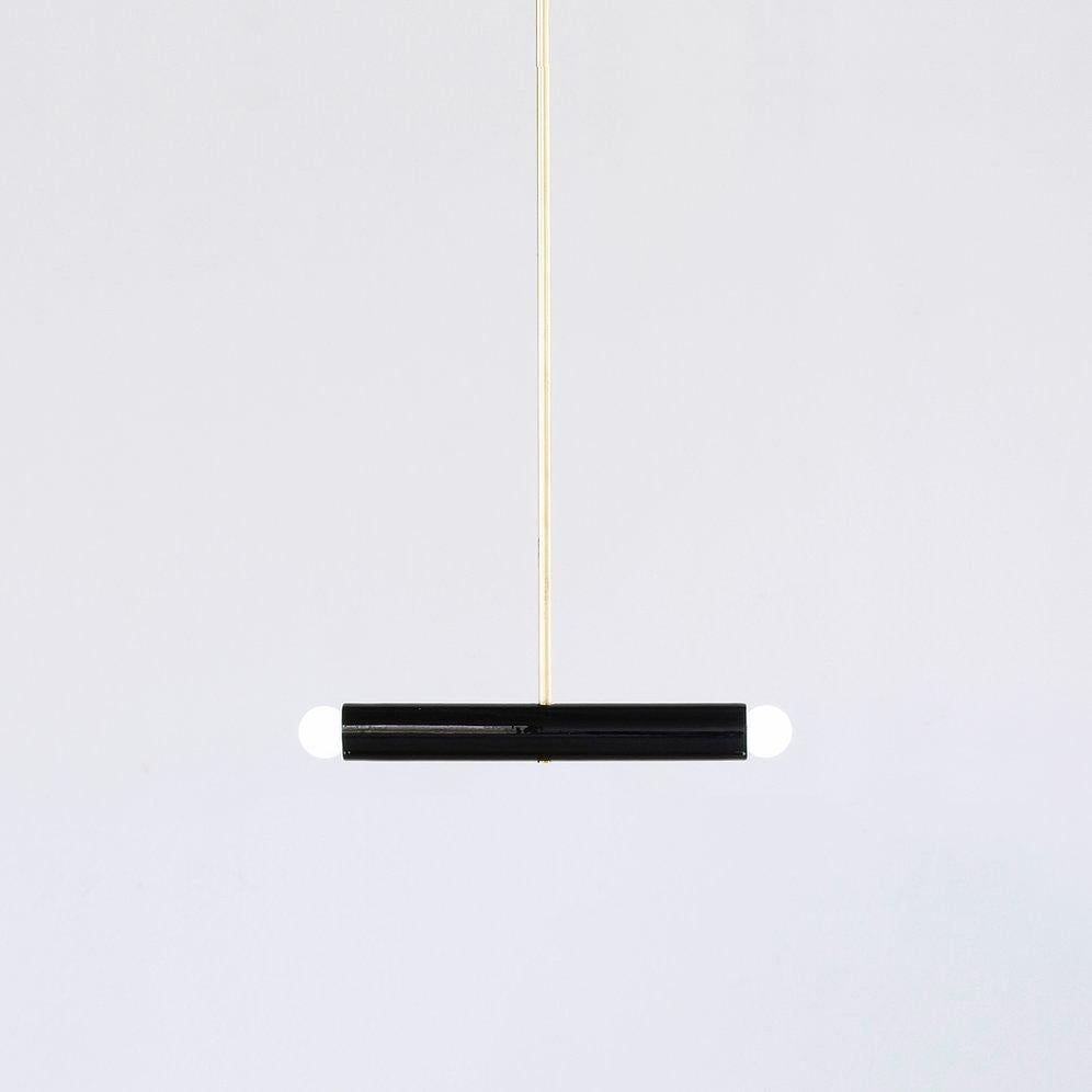 TRN A2 Pendant lamp / ceiling lamp / chandelier 
Designer: Pani Jurek

Dimensions: H 5 x 15 x 5 cm

Bulb (not included): E27/E26, compatible with US electric system

Materials: Hand glazed ceramic and brass
Rod: brass, length made to order - specify