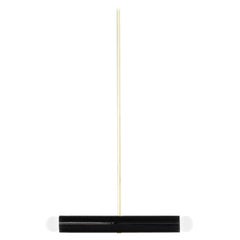 Lampada a sospensione in ceramica 'TRN A2' di Pani Jurek, asta in ottone, nero