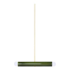 Lampe suspendue en céramique 'TRN A2' de Pani Jurek, tige en laiton, verte