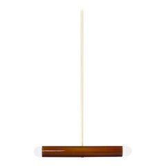 Lampada a sospensione in ceramica 'TRN A2' di Pani Jurek, asta in ottone, ocra