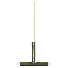 Lampe suspendue en céramique 'TRN B2' de Pani Jurek, tige en laiton, verte