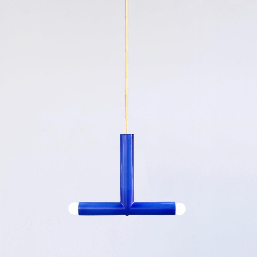 Ceramic Pendant Lamp 'TRN B2' by Pani Jurek, Brass Rod, Green For Sale 2