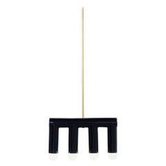Lampe à suspension en céramique TRN B3 de Pani Jurek, tige en laiton, noire