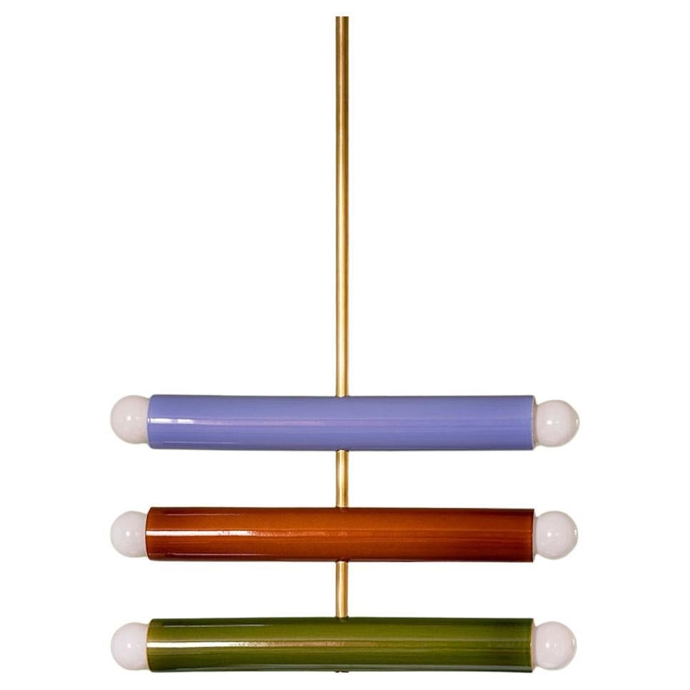 Ceramic Pendant Lamp 'TRN C4' by Pani Jurek, Brass Rod, Teklan Edition For Sale