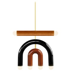 Lampe suspendue en céramique TRN D1, OCHRE, noir et Brown