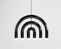 Ceramic Pendant Lamp 'TRN F1' by Pani Jurek, Black