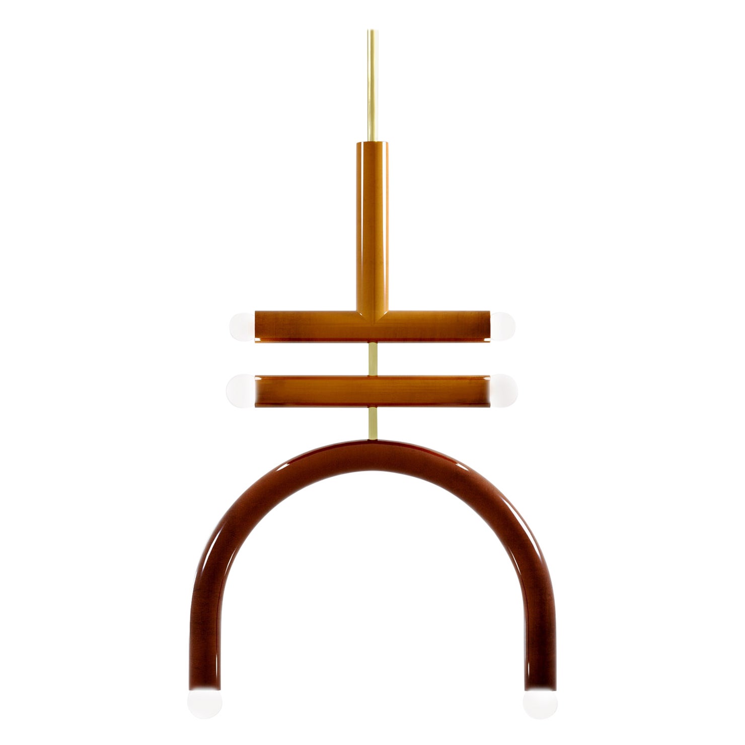 Lampada a sospensione in ceramica 'TRN F2' di Pani Jurek, Ochre, Brown & White in vendita 1