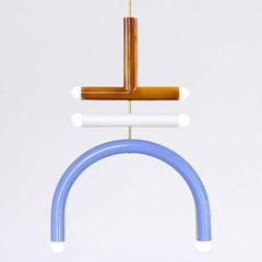 Ceramic Pendant Lamp 'TRN F2' by Pani Jurek, Ochre, White & Lilac