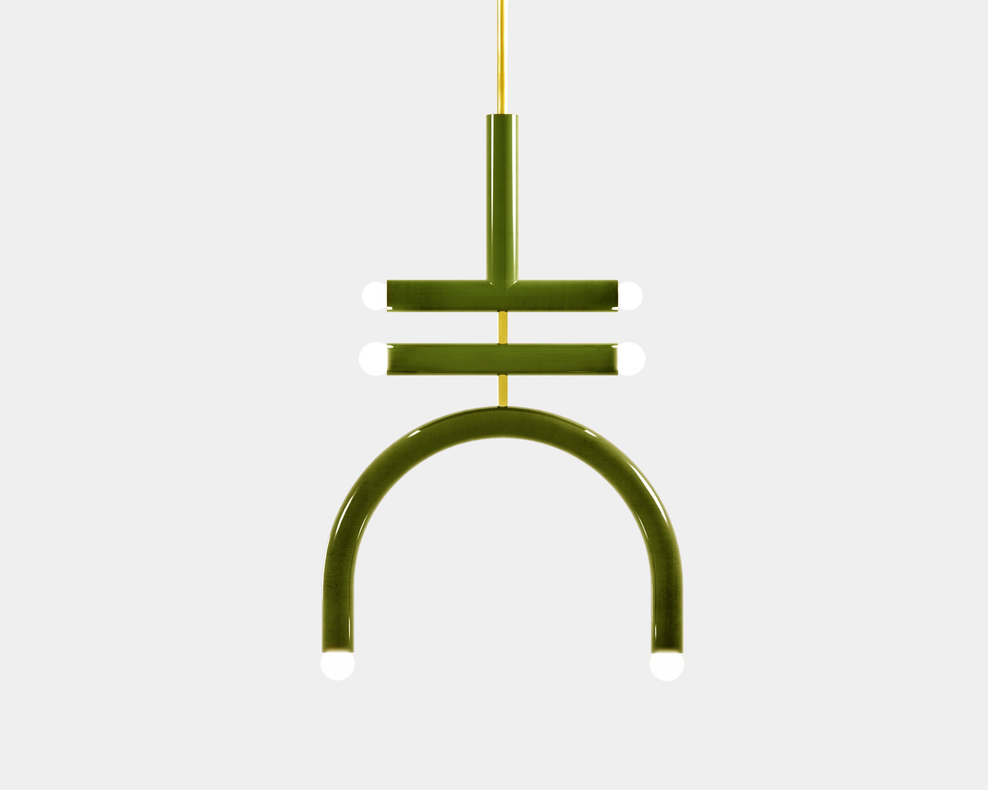 Ottone Lampada a sospensione in ceramica 'TRN F2' di Pani Jurek, Ochre, White & Lilac in vendita