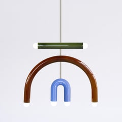 Ceramic Pendant Lamp TRN F3 Blue, Black, Brown, Silver Finish by Pani Jurek