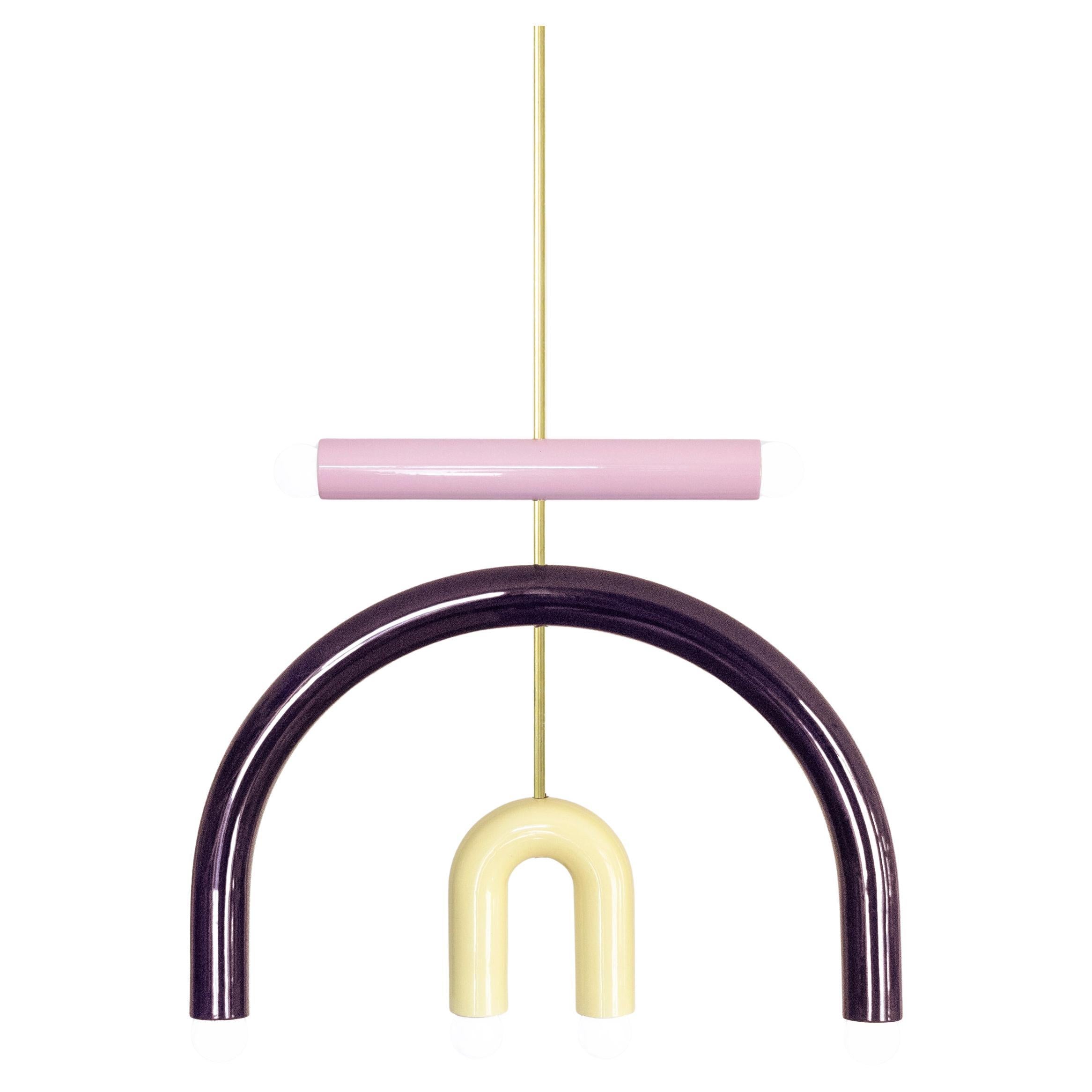 Lampada a sospensione in ceramica 'TRN F3' di Pani Jurek, Rosa, Melanzana e Giallo in vendita