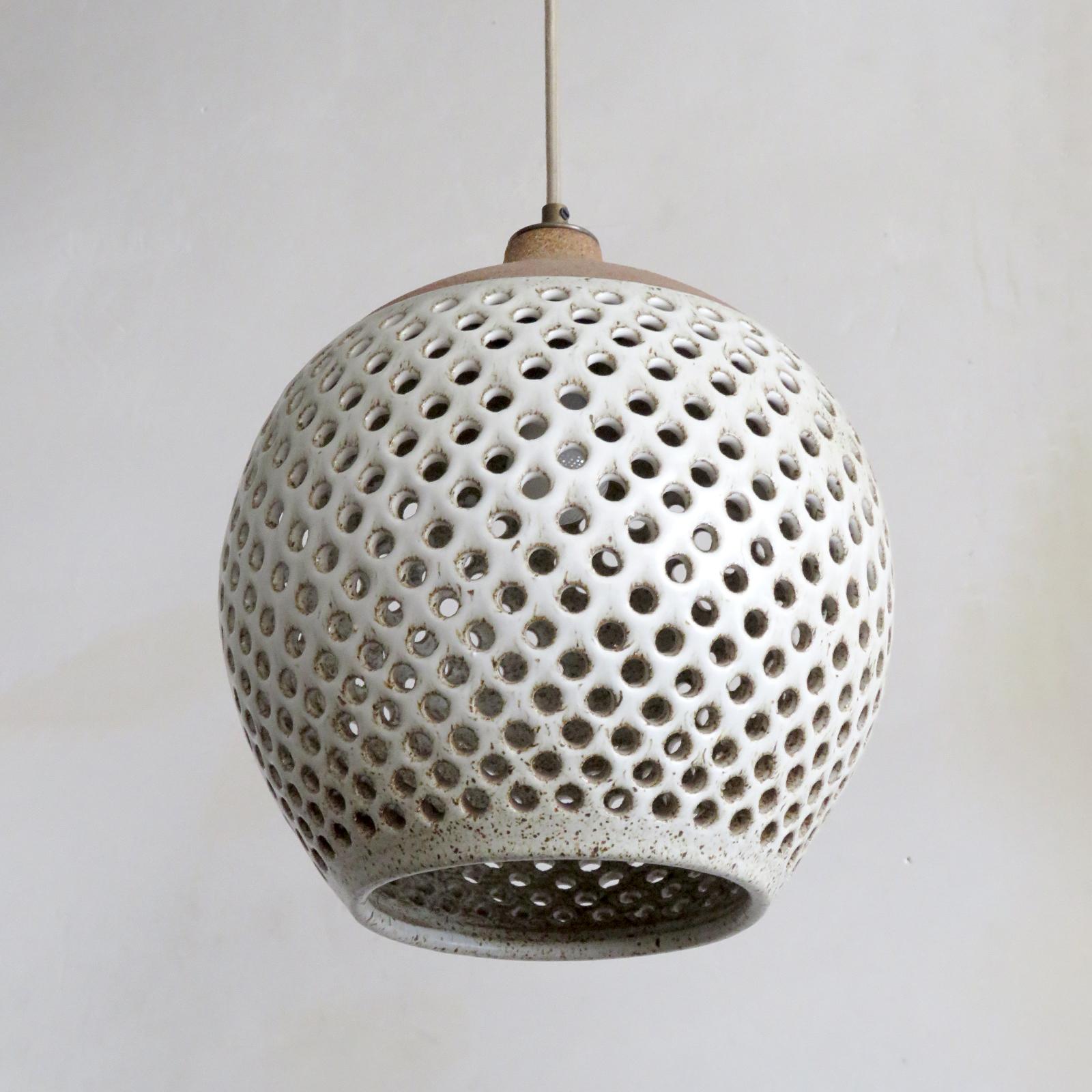 Organic Modern Ceramic Pendant Light No. L51 by Heather Levine For Sale