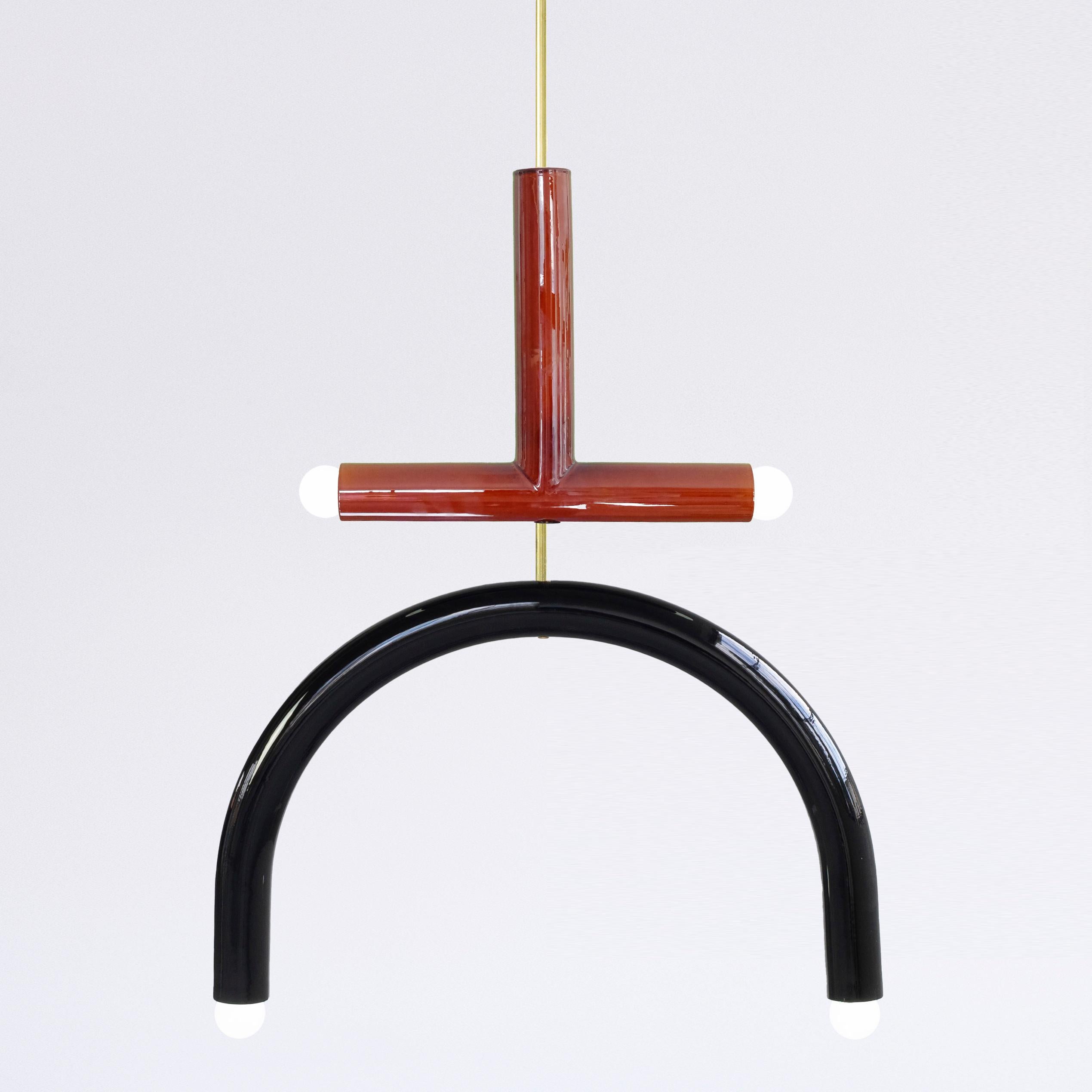 Organique Suspension en céramique TRN E2 laiton brun et lilas par Pani Jurek en vente