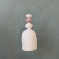 Ceramic pendant light with stackable scones