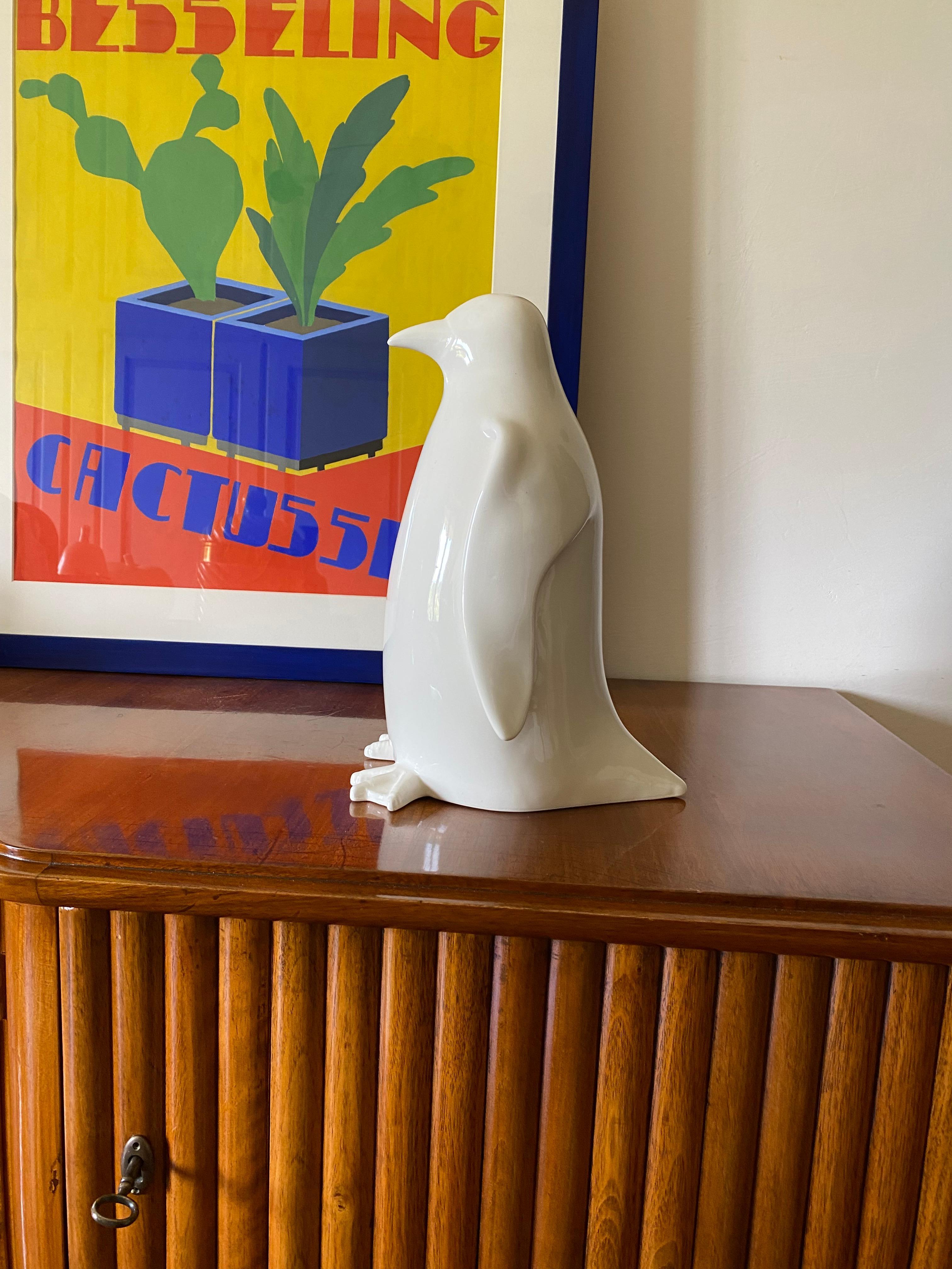 Ceramic penguin sculpture, Italy 1980 For Sale 1