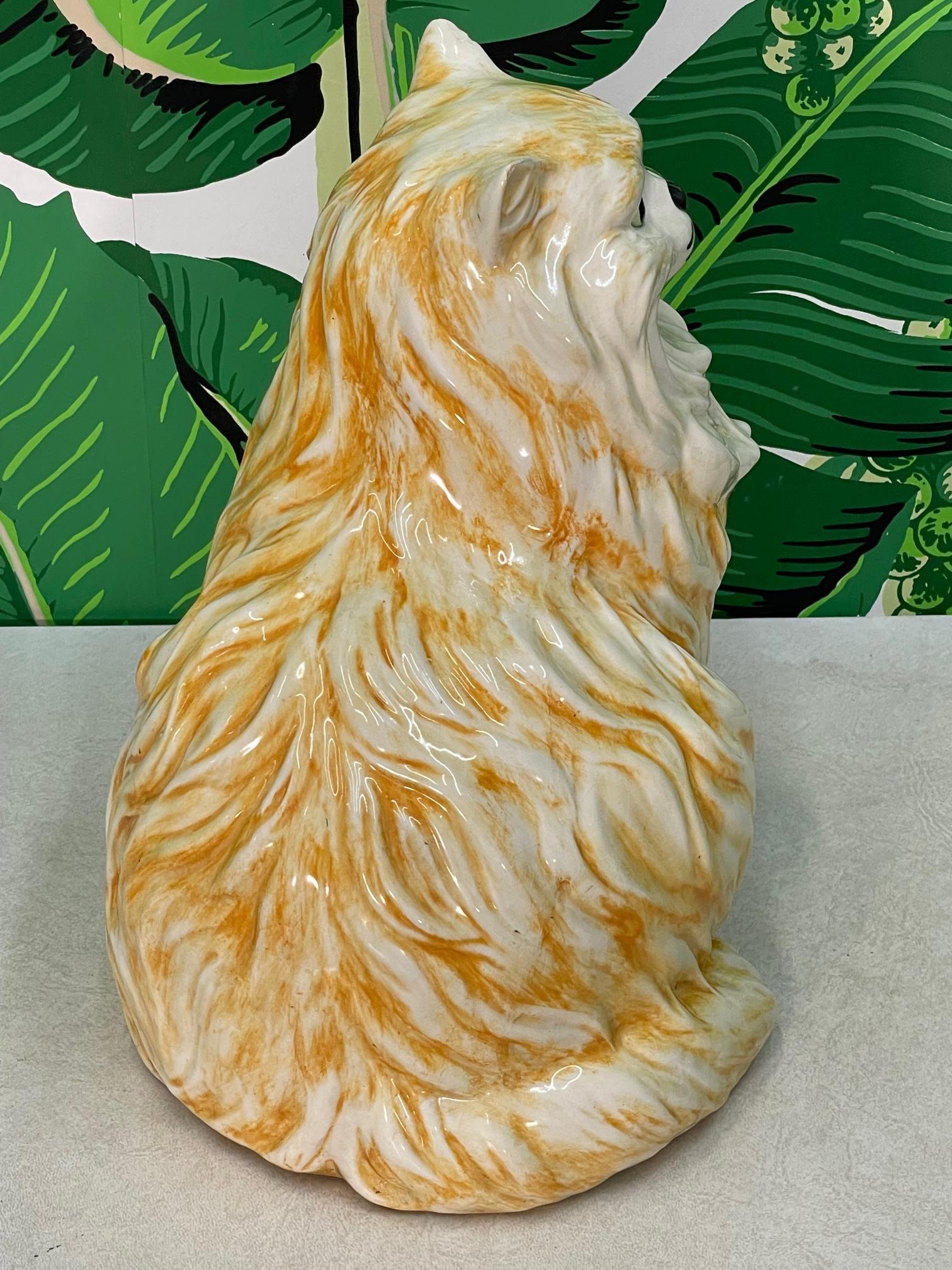 Keramik Persische Täbchen Katze Große Mid-Century Figur (20. Jahrhundert) im Angebot