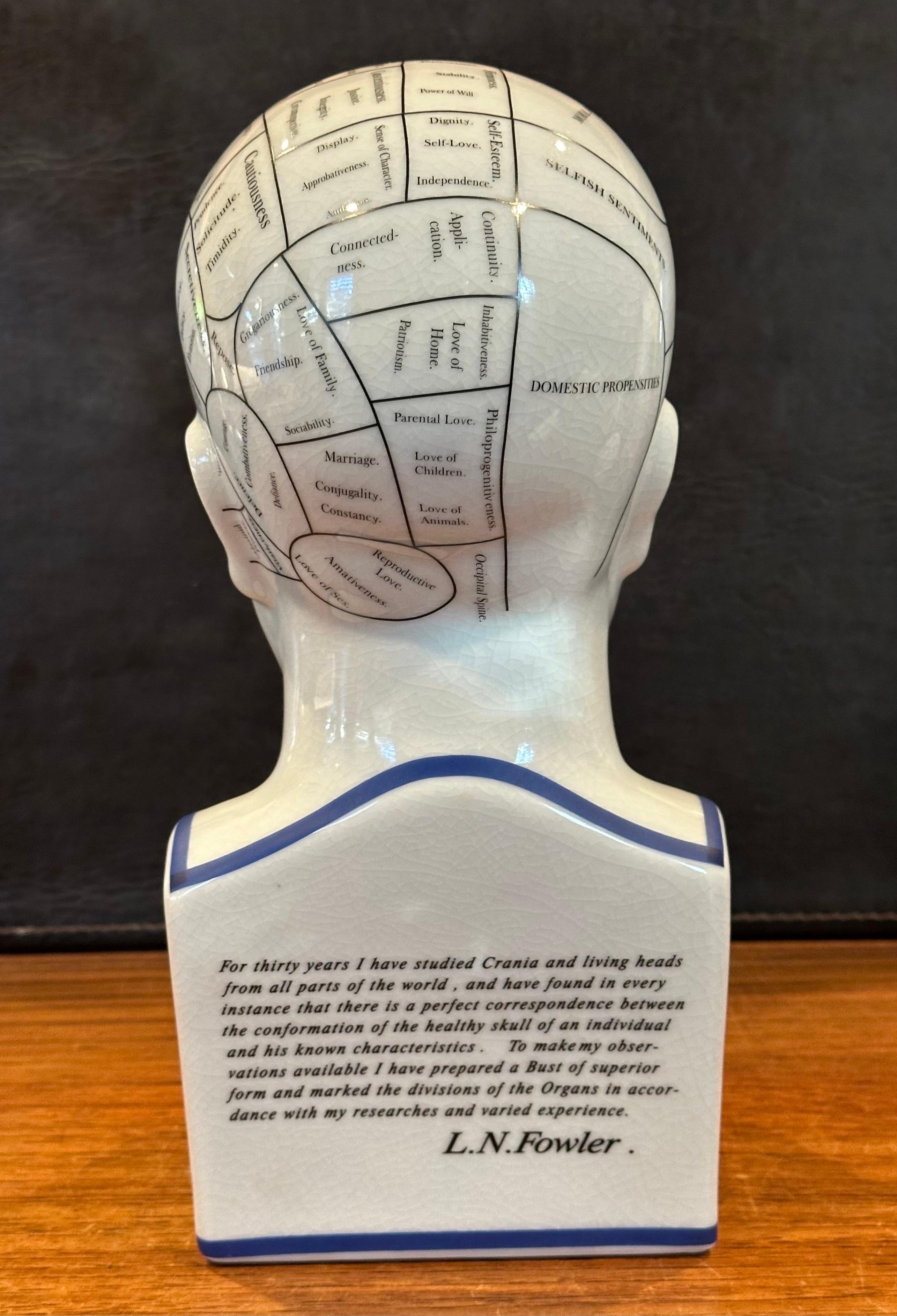 Keramik Phrenology-Büste / Kopf aus Keramik von L.N. Fowler im Angebot 5