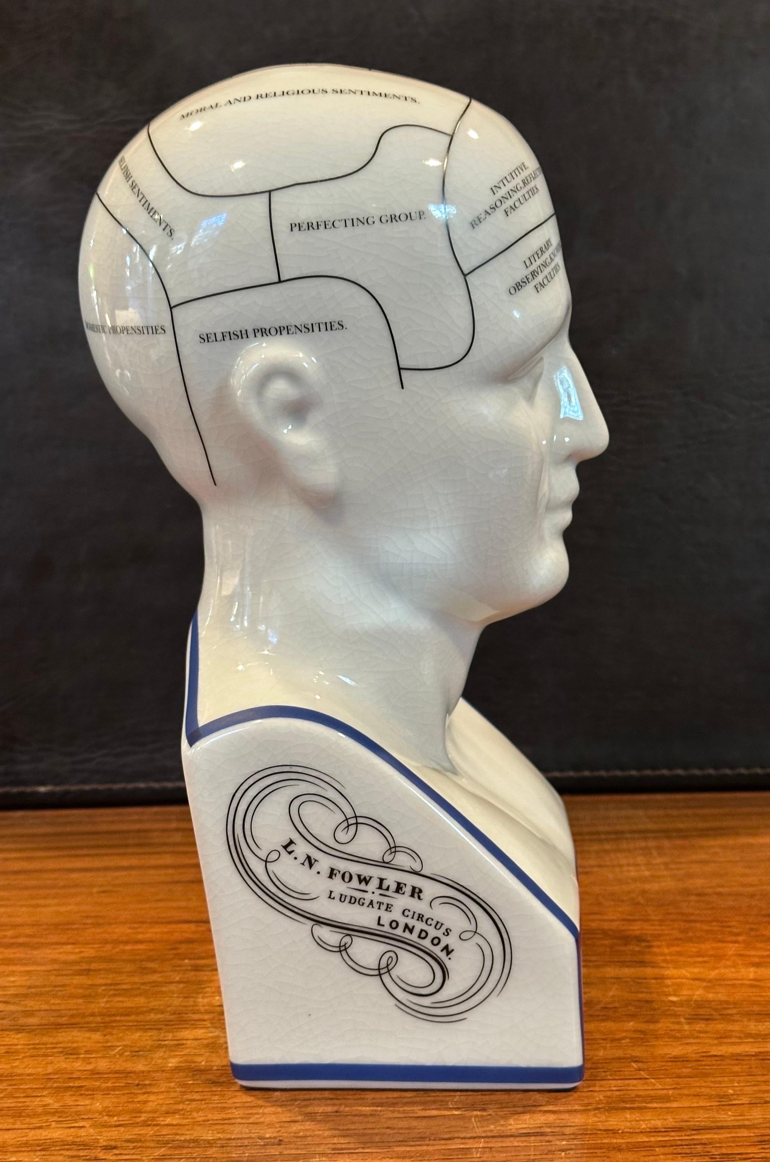 Keramik Phrenology-Büste / Kopf aus Keramik von L.N. Fowler im Angebot 6